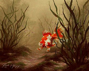 Fancy a Ryukin - Ryukin Fish by Linda Herzog